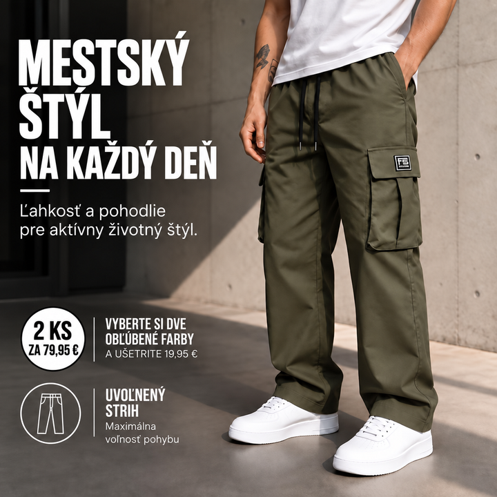 Varga | Cargo nohavice pre pánov | Voľný strih s množstvom vreciek