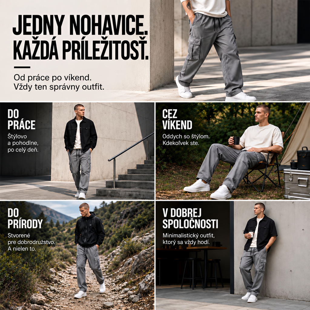 Varga | Cargo nohavice pre pánov | Voľný strih s množstvom vreciek