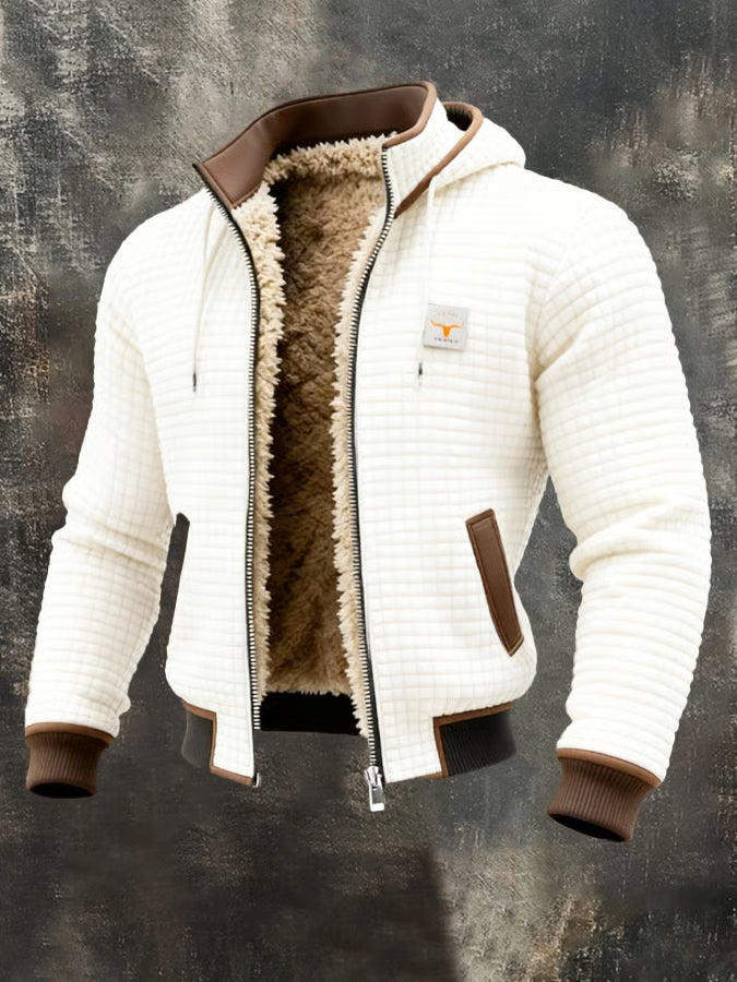 Retro bunda s kapucňou a zipsom